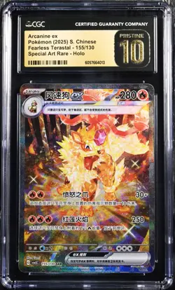 CGC 10 Pristine 2025 Pokemon TCG Chinese Exclusive Arcanine ex CSV3C 155/130 SAR - Image 1