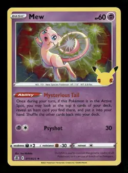 MEW 011/025 HOLO RARE CELEBRATIONS POKEMON LP - Image 1