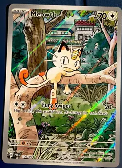 Pokemon Meowth 106/094 – Phantasmal Flames – English IR (Illustration Rare) - Image 1