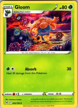Gloom Lost Origin 002/196 Uncommon Pokemon Near Mint - Image 1