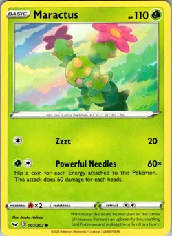Maractus Sword & Shield 007/202 Common Pokemon Near Mint - Image 1