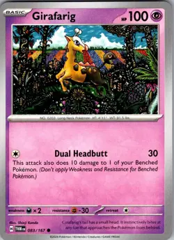 Girafarig Twilight Masquerade 083/167 Common Pokemon Near Mint - Image 1