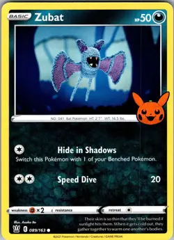 Zubat Trick or Trade BOOster 089/163 Promo Pokemon Near Mint - Image 1