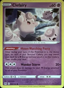 Clefairy 062/196 Common Lost Origin Pokemon Lightly Played - Image 1