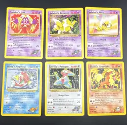 Gym Challenge (2000) 6-Card Lot Sabrina's Jynx, Abra, Magikarp Pokemon TCG - Image 1
