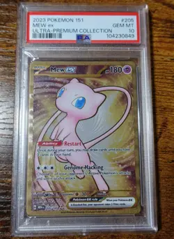 Mew ex 205/165 PSA 10 Metal Card 151 Ultra Premium Collection Pokemon Card - Image 1