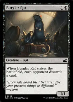 MTG Burglar Rat - Foil NM-Mint Ravnica Remastered - Image 1