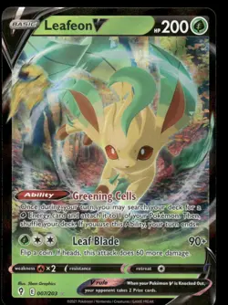 Pokemon Cards Leafeon V 007/203 Evolving Skies Holo V Rare NM - Image 1