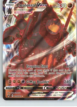Coalossal VMAX 099/185 Holo VMAX Rare Vivid Voltage Pokemon Near Mint - Image 1