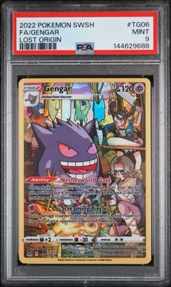 2022 POKEMON SWORD & SHIELD LOST ORIGIN #TG06 FULL ART/GENGAR PSA 9 - Image 1