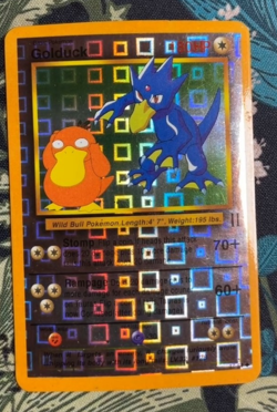 DMG Golduck and Psyduck Holo Rare Vintage Vending Sticker Prism Pokemon 90s -G53 - Image 1