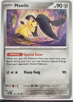 Mawile 143/197 NM / M Obsidian Flames Pokemon Card $2 Combined Ship - sowsow Art - Image 1
