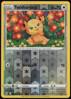 Teddiursa 126/203 Common Evolving Skies Pokemon Reverse Holo Near Mint - Image 1