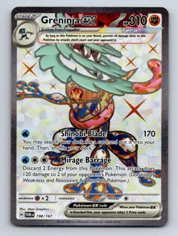 Greninja ex 198/167 Ultra Rare Twilight Masquerade Pokemon Holo Near Mint - Image 1