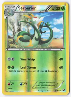 Serperior (5) Reverse Holo Holo Rare Black and White 5/114 LP - Image 1