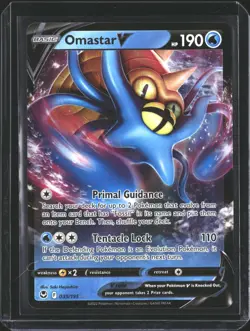Omastar V 035/195 Holo V Rare Silver Tempest Pokemon NM/M - Image 1