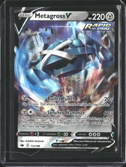 Metagross V 112/198 Holo V Rare Chilling Reign Pokemon NM/M - Image 1