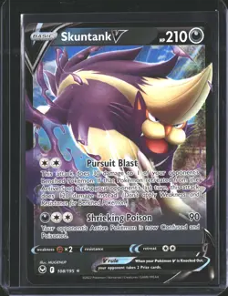 Skuntank V 108/195 Holo V Rare Silver Tempest Pokemon NM/M - Image 1