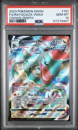 Pokemon TCG Rayquaza VMAX Full Art Holo Crown Zenith 101/159 102/159 PSA 10 2023 - Image 2