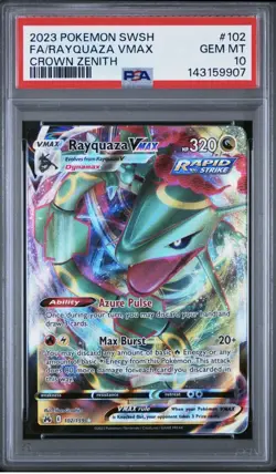 Pokemon TCG Rayquaza VMAX Full Art Holo Crown Zenith 101/159 102/159 PSA 10 2023 - Image 4