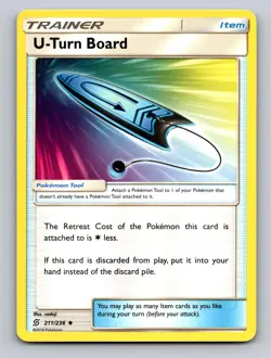 U-TURN BOARD 211/236 UC UNIFIED MINDS POKEMON NM - Image 1