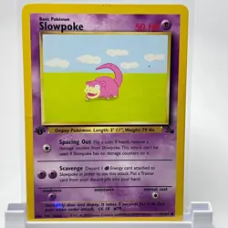 Pokemon TCG - Slowpoke 55/62 Fossil Regular 1st Edition - NM - Image 1