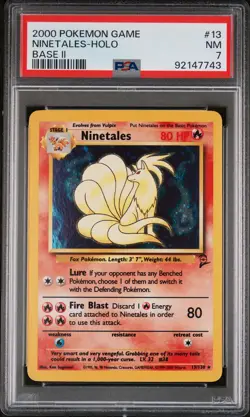 2000 POKEMON BASE SET 2 #13 NINETALES-HOLO PSA 7 - Image 1