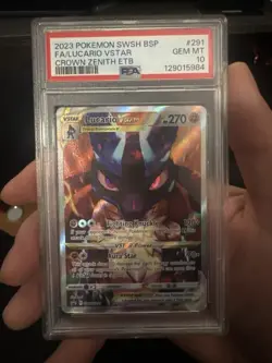 PSA 10 LUCARIO VSTAR SWSH291 BLACK STAR PROMO CROWN ZENITH ETB POKEMON - Image 1