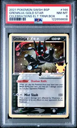 2021 POKEMON SWSH BLACK STAR PROMO #144 GRENINJA-GOLD STAR PSA 8 - Image 1