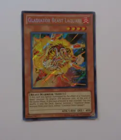 Gladiator Beast Laquari RYMP-EN096 (Secret Rare, Unlimited, 1 Small Crease) - Image 1