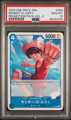 One Piece Japanese Monkey D. Luffy P-055 PSA 10 GEM MINT Promotion Pack Vol. 4 - Image 3