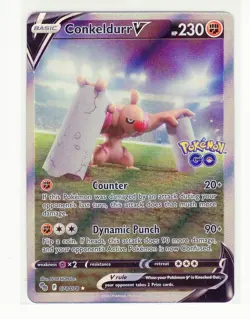 ENGLISH Conkeldurr V Alt Art 074 Go Pokemon Card (G4) - Image 1