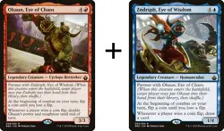 Okaun, Eye of Chaos + Zndrsplt, Eye of Wisdom - (partners) Battlebond - NM MTG - Image 1