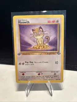 Pokemon TCG Meowth 1st Edition Jungle Set 56/64 WOTC Vintage - Image 1