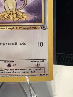 Pokemon TCG Meowth 1st Edition Jungle Set 56/64 WOTC Vintage - Image 3