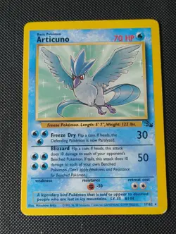 Pokemon TCG Articuno 17/62 Fossil Rare Non-Holo Card WOTC 1999 - Image 1