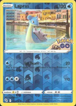 Lapras Reverse Holo Holo Rare Pokemon GO 023/078 NM - Image 1