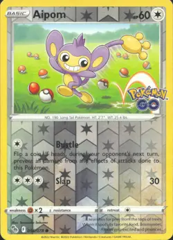 Aipom Reverse Holo Common Pokemon GO 056/078 NM - Image 1