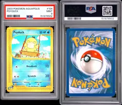 2003 Pokemon Psyduck Aquapolis 104/107 PSA 9 Mint Very Clean - Image 3