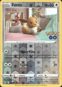 Eevee Reverse Holo Common Pokemon GO 054/078 NM - Image 1