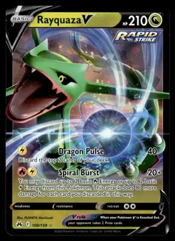 Rayquaza V 100/159 Holo V Rare Crown Zenith Pokemon Near Mint - Image 1