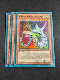 Yugioh - 3x Cyber Dragon Drei SDCR-EN002 Unlimited Super Rare NM - Image 1