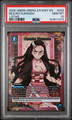 2025 Union Arena Demon Slayer Nezuko Kamado #020 1 Star PSA 10 - Image 1