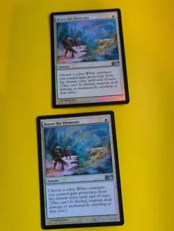 Brave the Elements x2 Instant FOIL MTG 2 Card. Core Set 2014. M14 - Image 1