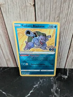Pokemon TCG Radiant Blastoise Holo Card Pokemon Go 018/078 - Image 1