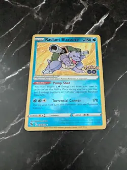 Pokemon TCG Radiant Blastoise Holo Card Pokemon Go 018/078 - Image 2