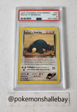 Rocket’s Snorlax 33/132 - Gym Heroes *PSA 9 - MINT* Rare Pokemon Card - Image 1