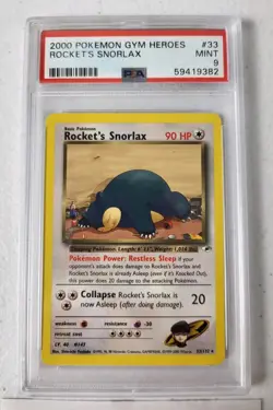 Rocket’s Snorlax 33/132 - Gym Heroes *PSA 9 - MINT* Rare Pokemon Card - Image 3