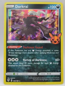 Darkrai Halloween Stamp Holo Rare 105/189 Pokemon Card Near Mint - Image 1