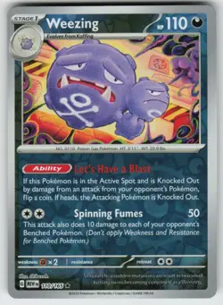 Weezing 110/165 Rare 151 Pokemon Reverse Holo Near Mint - Image 1